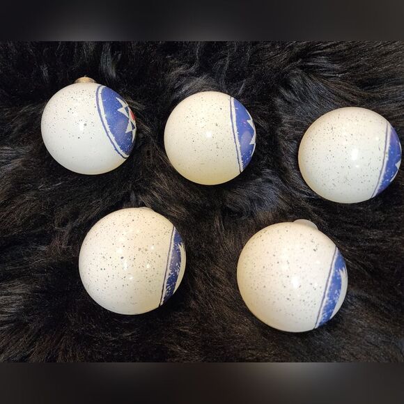 5 Hallmark Glass Ball Christmas Ornaments Mary Emmerling Country Collection 1985 - Picture 4 of 10